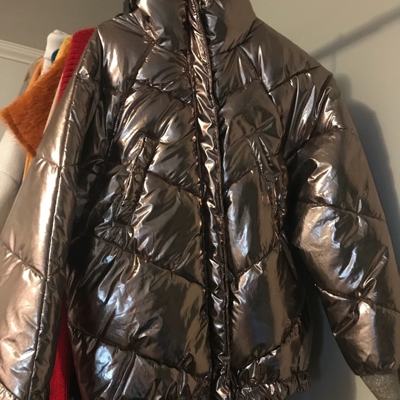 H&M Jackets & Blazers - Metalic H&M metallic rainproof coat size 4